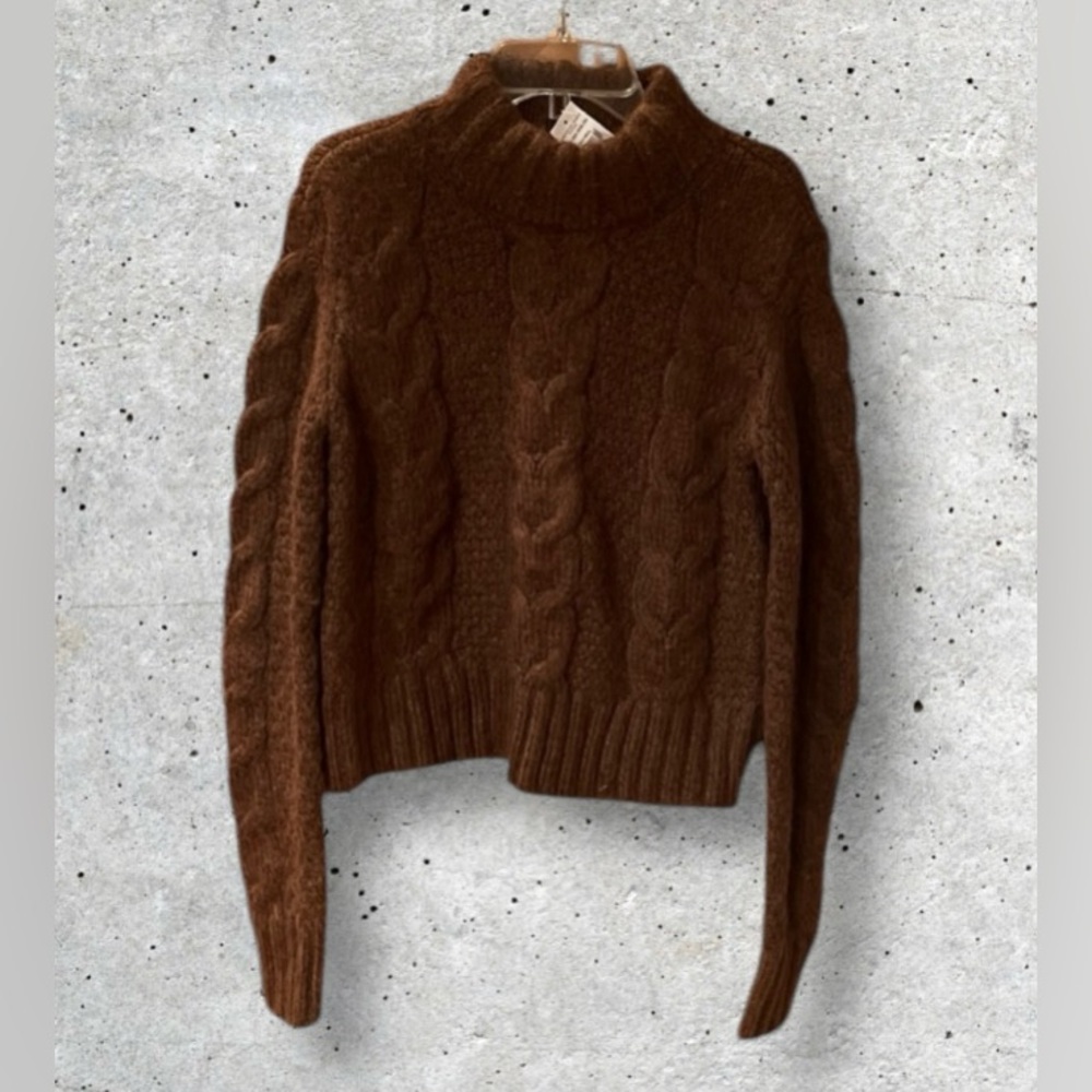 NWT AE Mock Neck Wool Blend Chunky Oversized Pullover Sweater